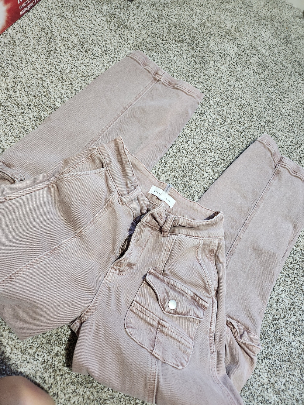 Women's Risen Utility Jeans in Dusty Pink